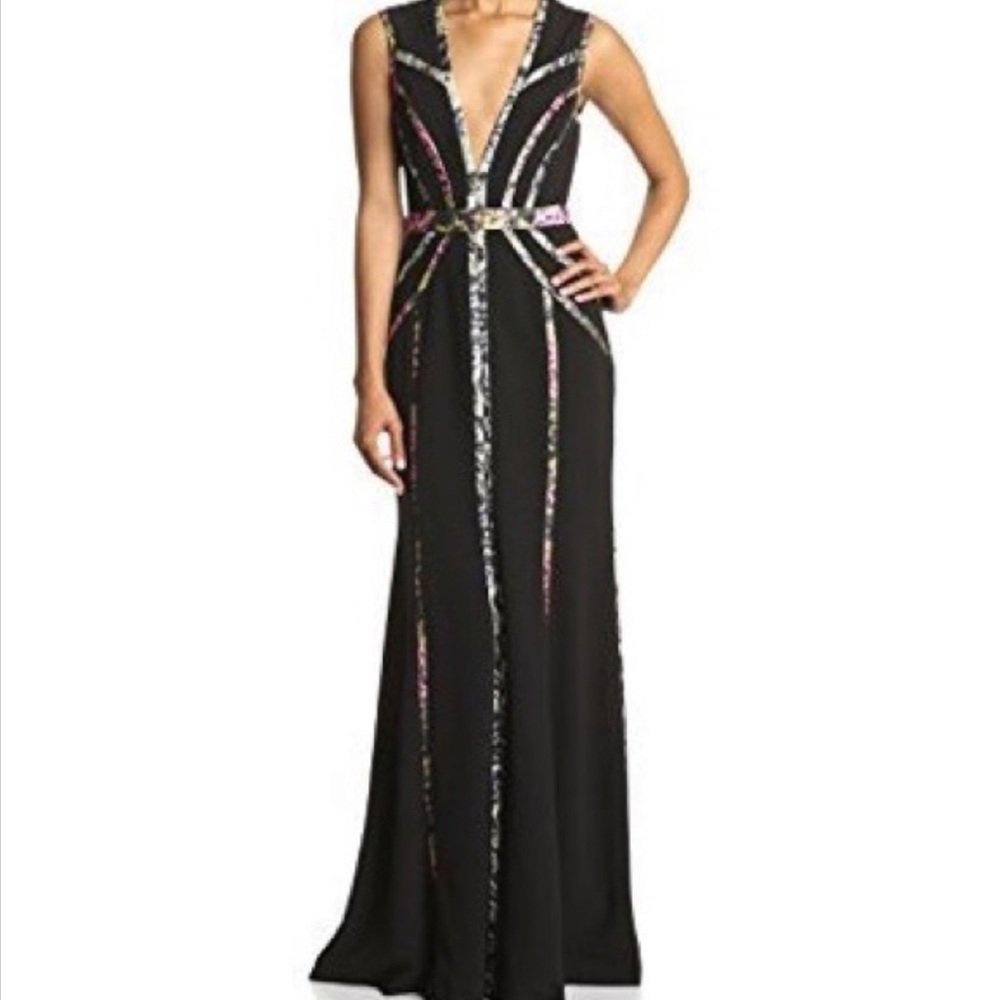 EUC BCBG MAXAZRIA Hilaria V-neck Bias-cut gown Size 02
